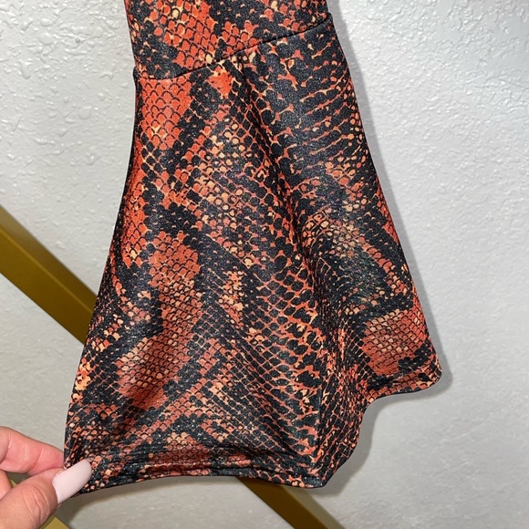 New Orange Snake Plunge Bodysuit - Picture 4 of 8